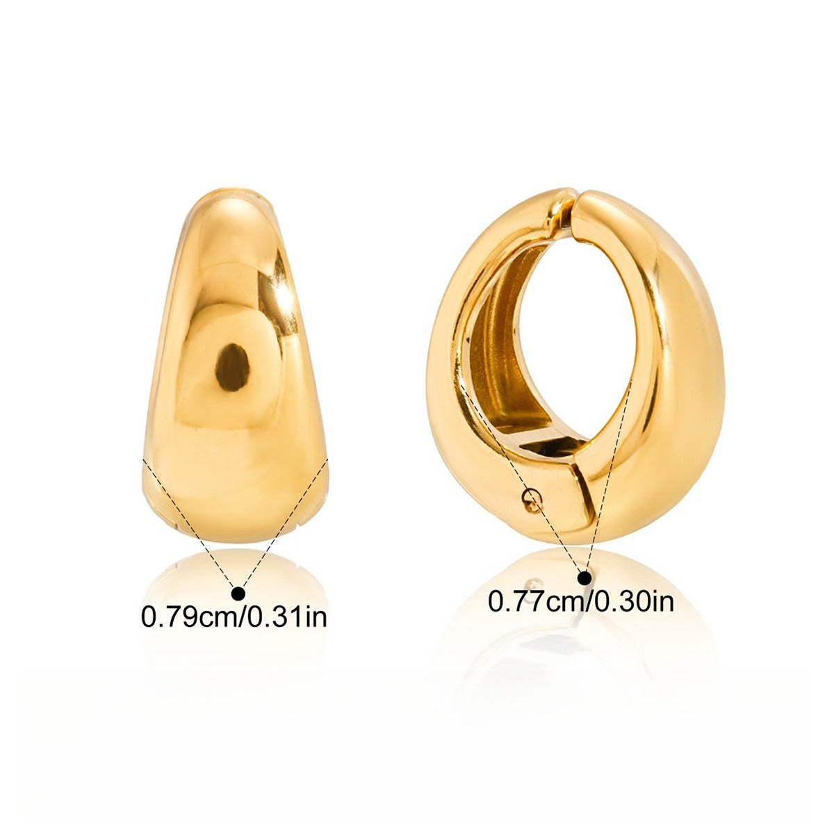 Chain tassel titanium steel zircon earrings