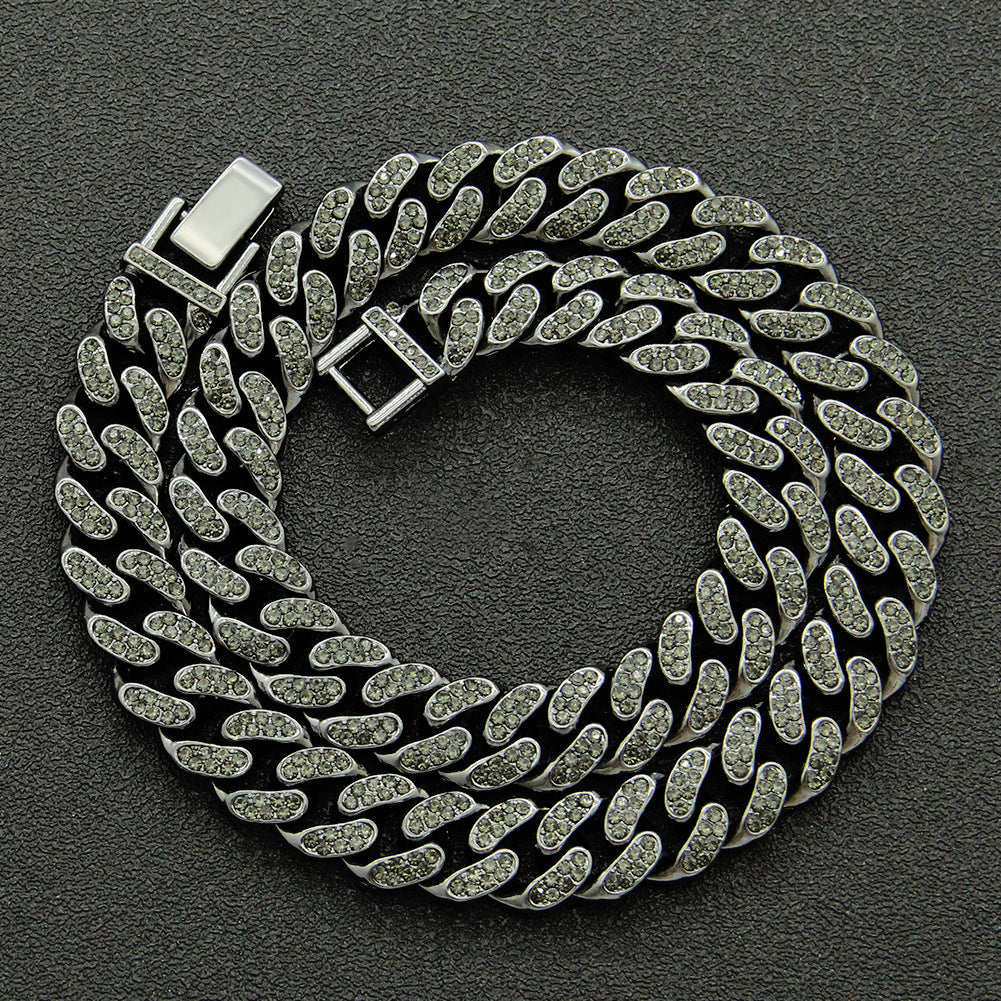 Full Diamond Cuban Chain Necklace Personalized Street Street Dance Motorcycle Men