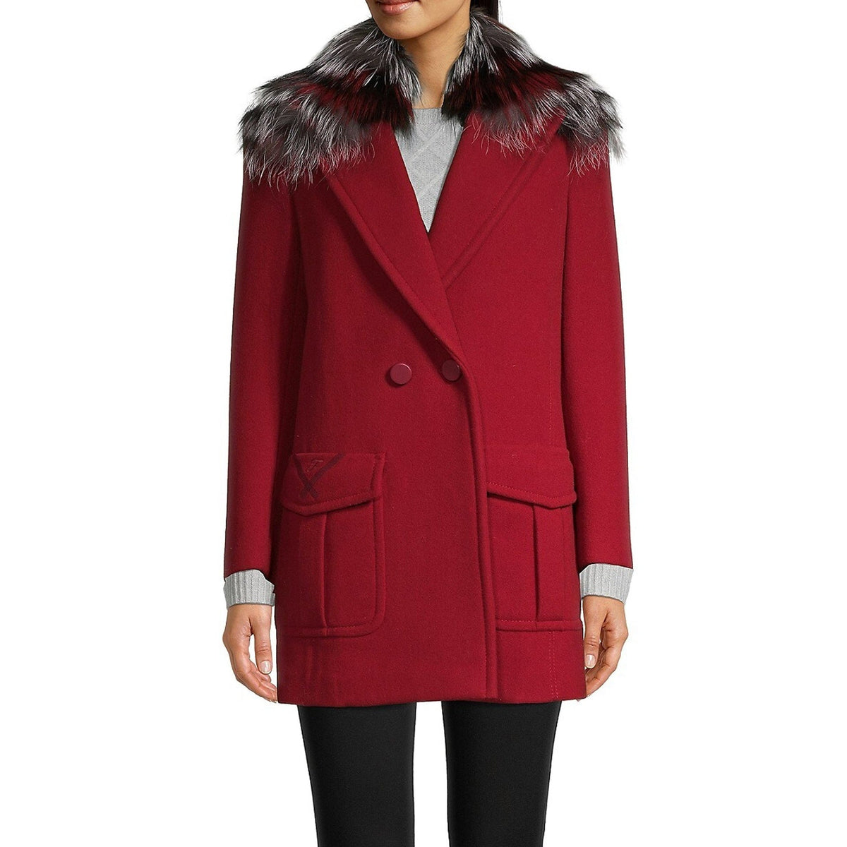 Fendi Fur Collar Wool Coat Women Women