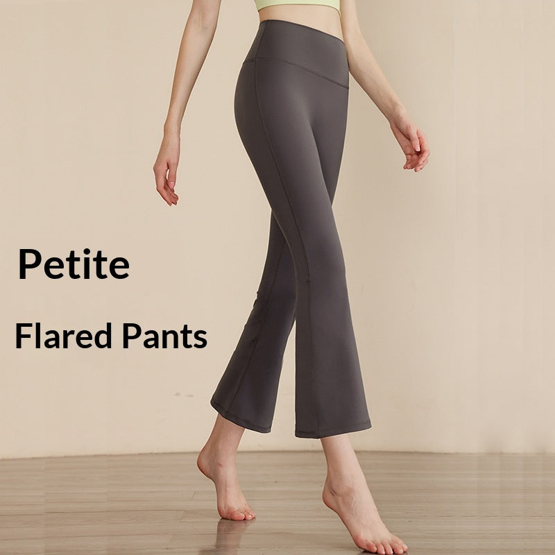 New Wide-Leg Yoga Pants For Women, High-Waisted Stretch Sports Pants For Small People, Yoga Boot-Cut Pants, Fitness Nine-Point Flared Pants