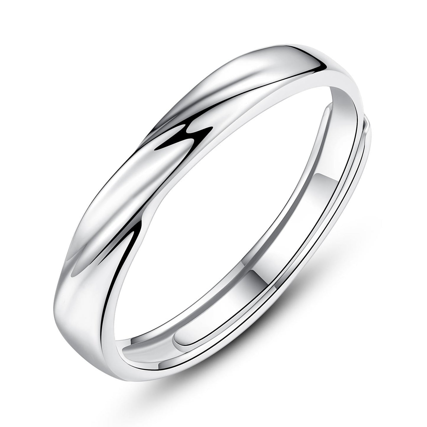 999 Pure Silver Love Together Couple Rings, His & Hers Pair, Niche Light Luxury, Premium INS Style Fashion Finger Rings