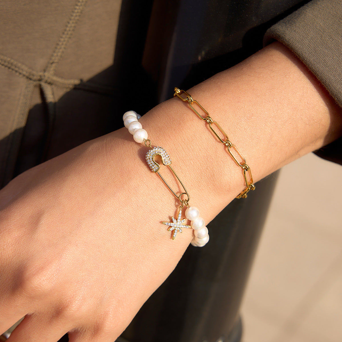 Pearl Star Stainless Steel Bracelet Collection