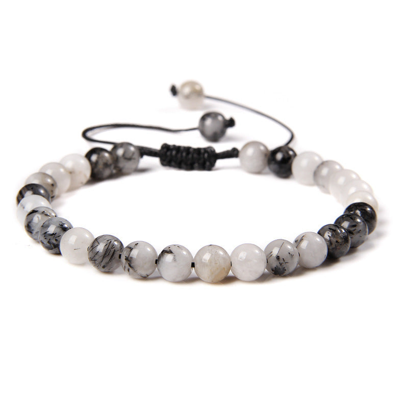 6mm Natural Stone Beads Womens Bracelet Yoga Energy Sports