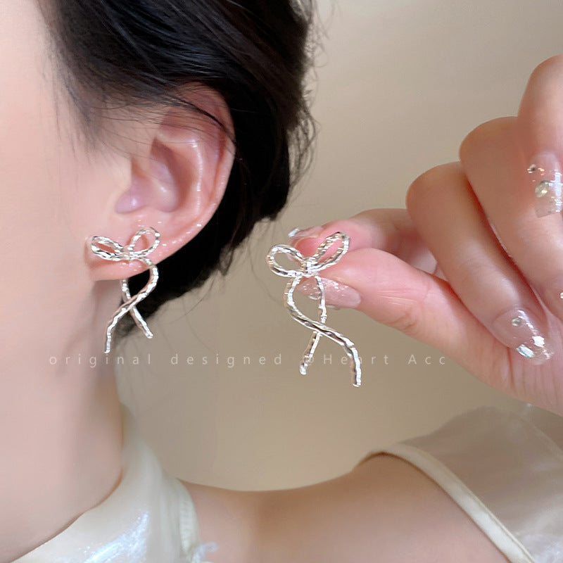 Y2K Textured Open Heart Hoop Earrings For Women, Dainty Silver Tone Large Heart Hoop Earrings, Trendy Sweet Cool Punk Jewelry Gift