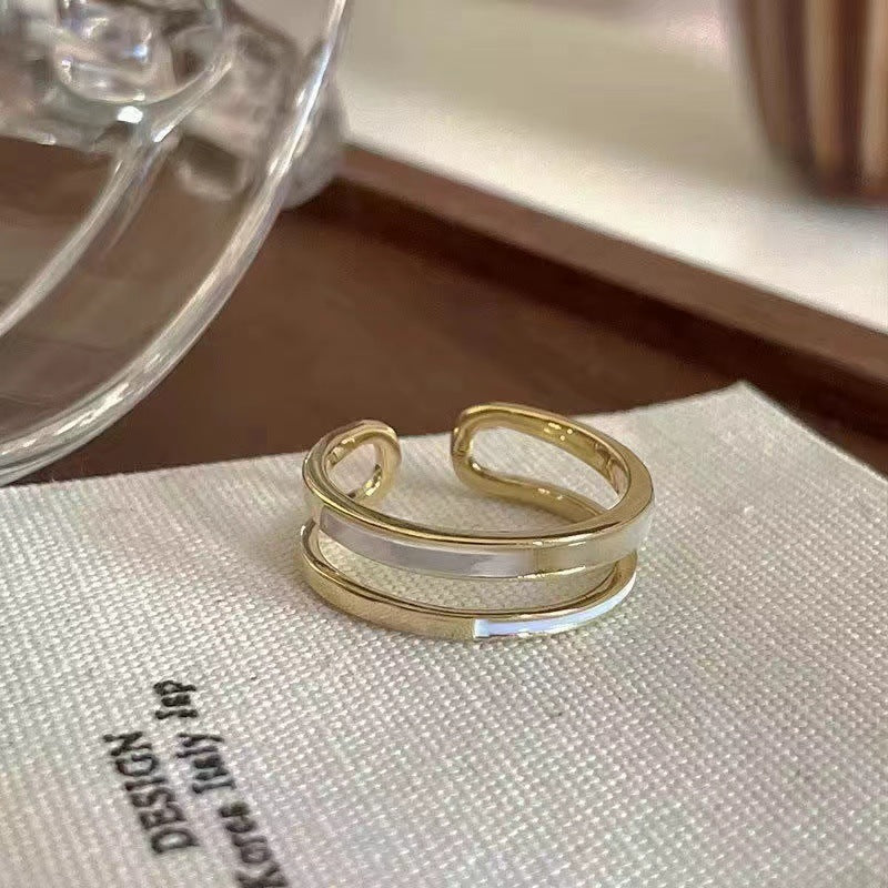 Minimalist Cold Style Emerald Ring Women, High Grade Sense, All-match Index Finger Ring