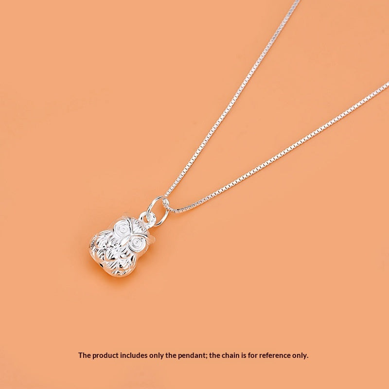 Sterling Silver Jewelry Pendant Cute Owl Pendant