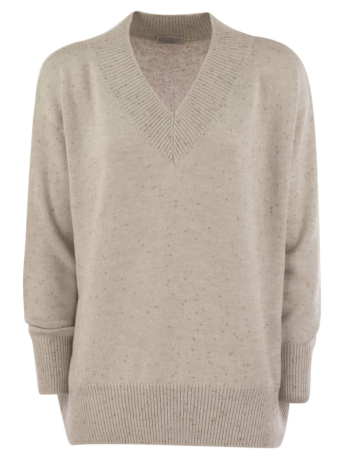 Brunello Cucinelli Women Brunello Cucinelli Women Cashmere And Silk Sweater With Micro Sequins
