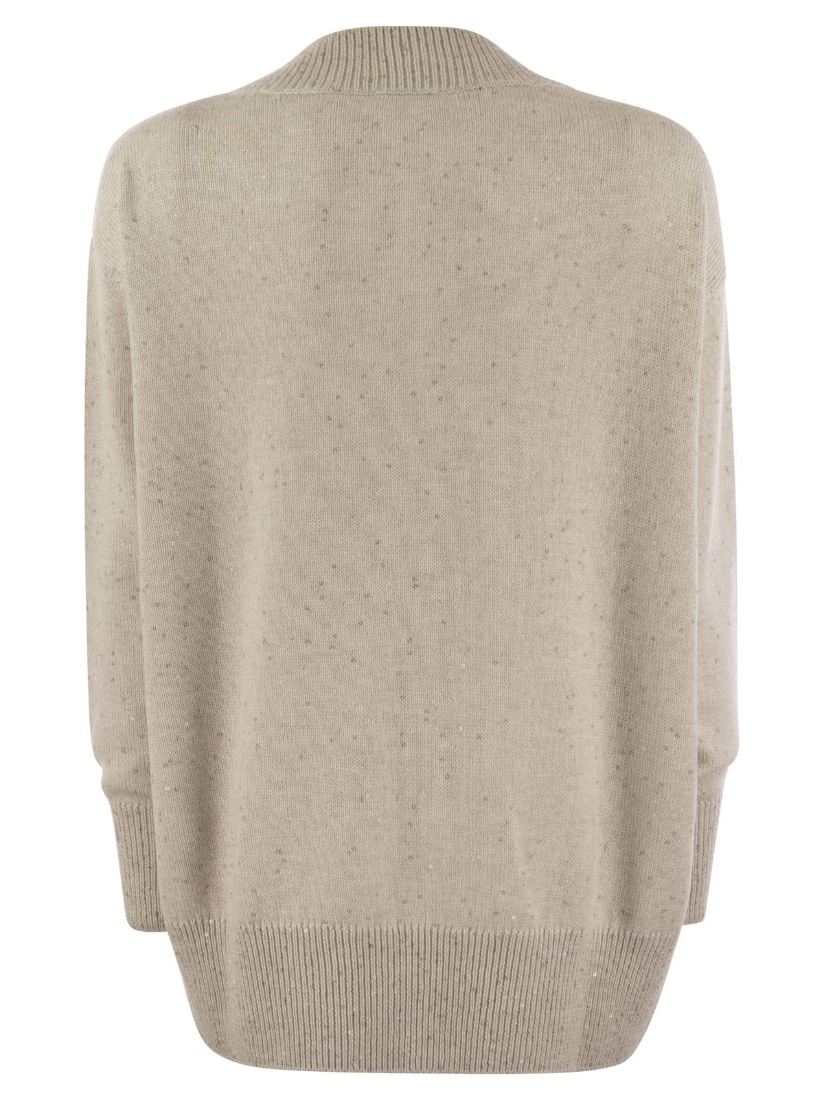 Brunello Cucinelli Women Brunello Cucinelli Women Cashmere And Silk Sweater With Micro Sequins