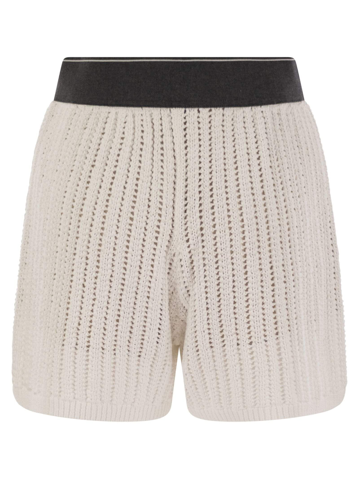 Brunello Cucinelli Women Cotton Net Knit Shorts