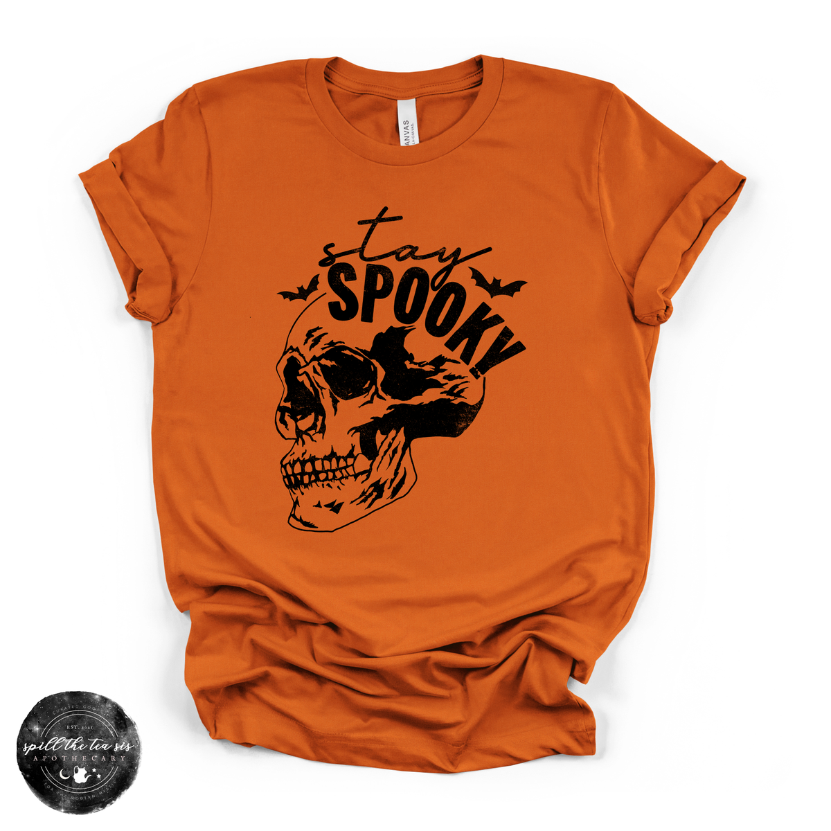 Stay Spooky Skull Tee | Gothic Floral Skull Graphic T-Shirt