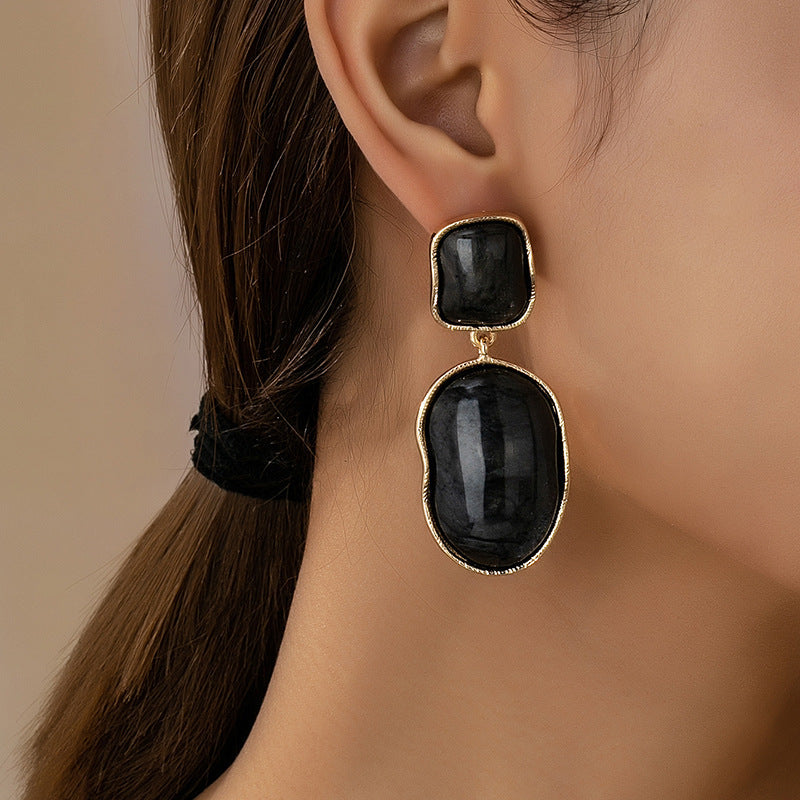 Geometric Resin Drop Earrings Collection