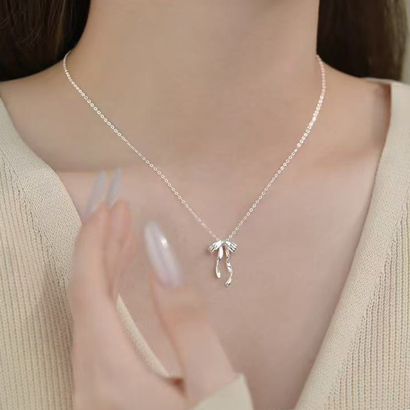 S925 Sterling Silver Pearl Necklace For Women Light Luxury And High-end