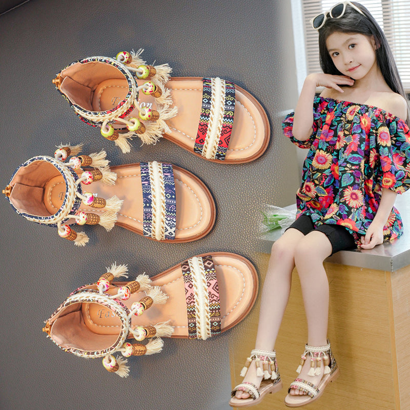 Summer Ethnic Style Retro Children's Roman Sandals