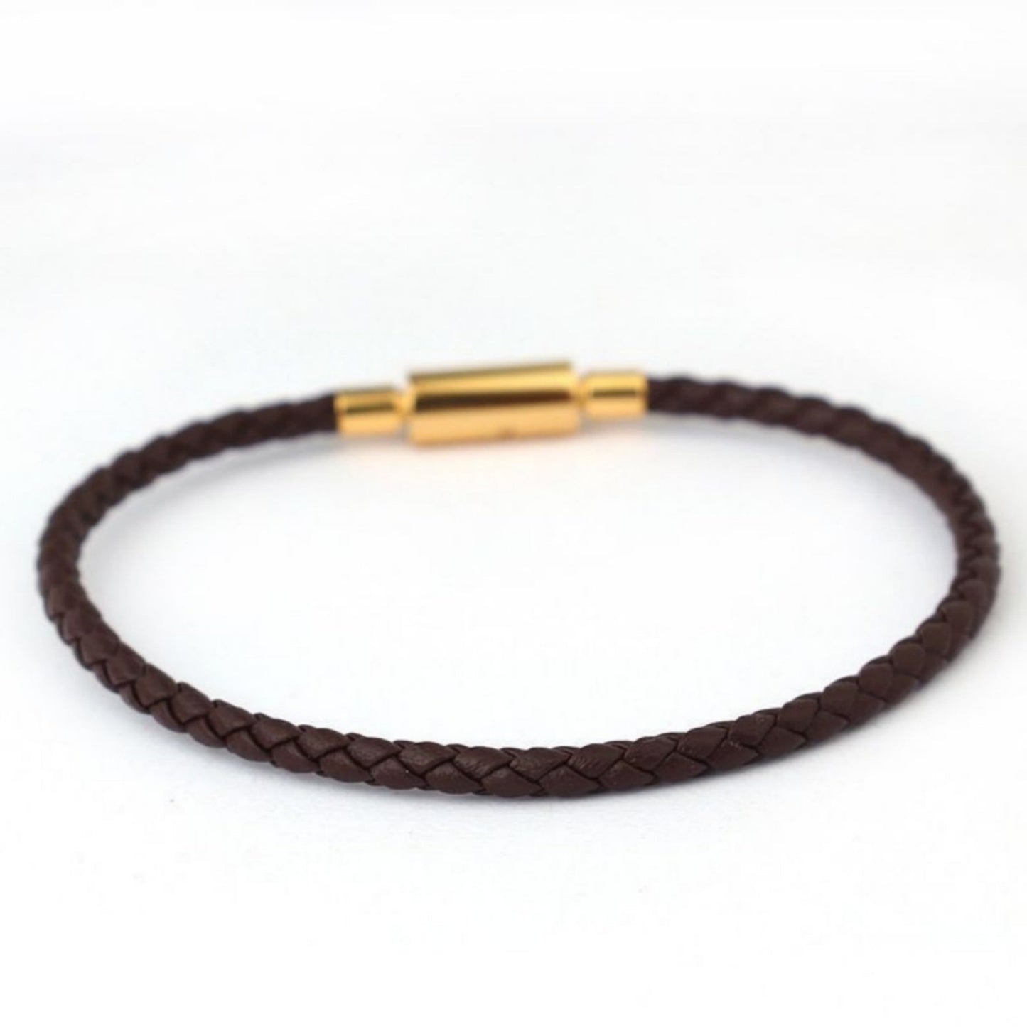 3.0mm Stainless Steel Leather Cord Bracelet With A Single Buckle And Wear-resistant Edging