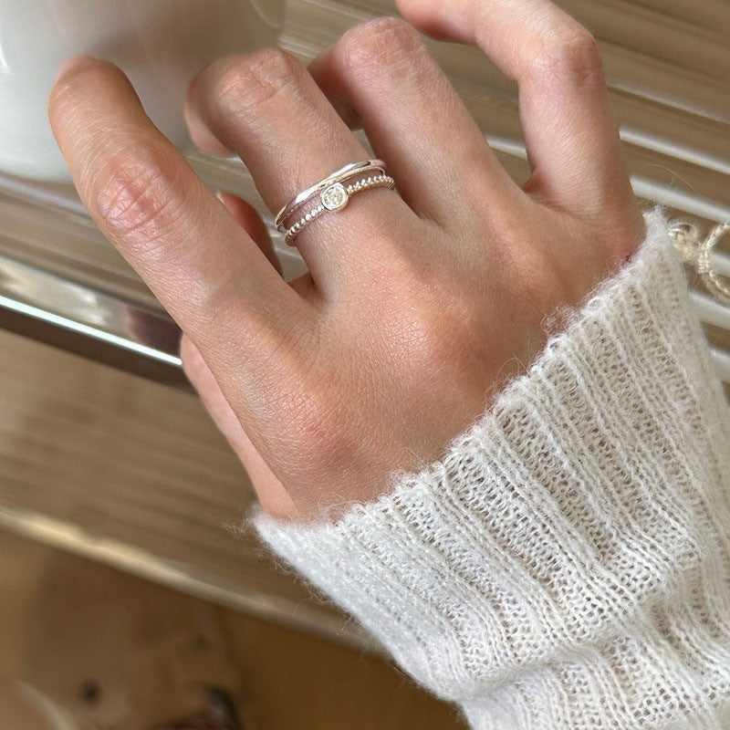 Minimalist Irregular 925 Silver Rings Set For Women, INS Fashion Simple Plain Band, Anti-Tarnish Daily Wear Jewelry