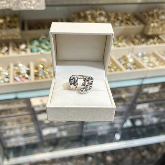 Light-luxury Silver Open-ring In European And American Style