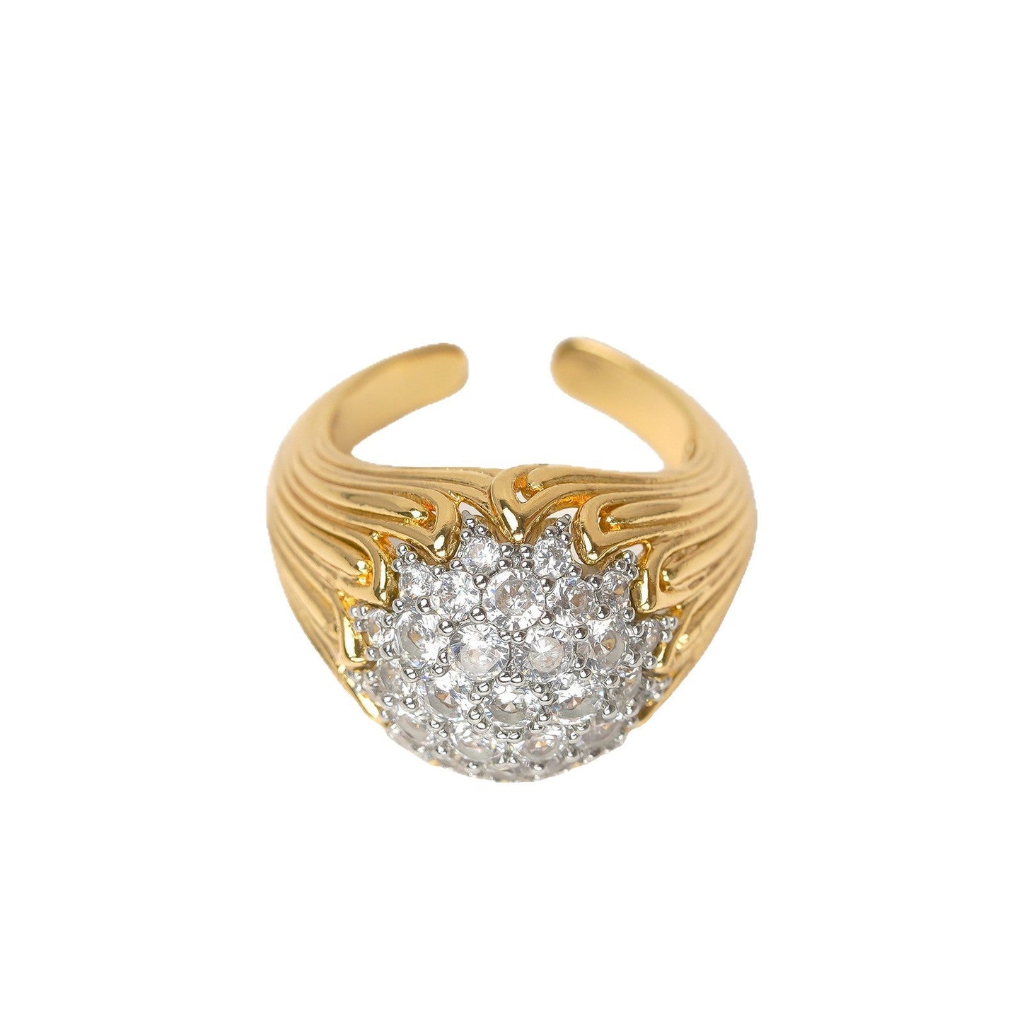 Fashionable Vintage Diamond-Encrusted Elegant Ring