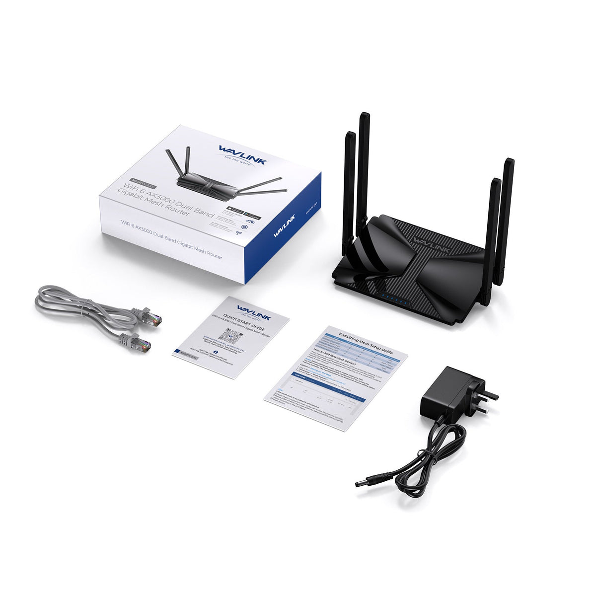 AX3000 Dual-Band Gigabit Mesh Wireless Wi-Fi 6 Router With 5dBi High-Gain Four-Antenna Design