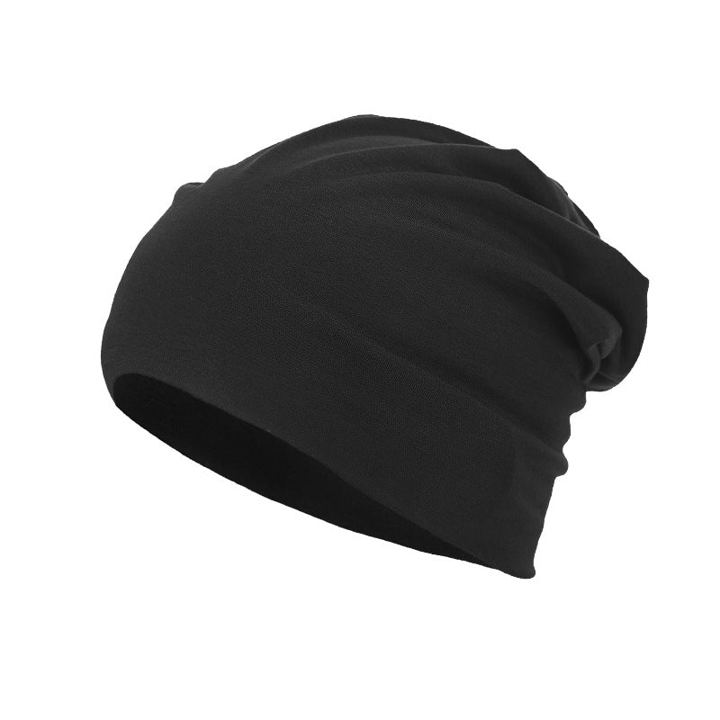 All-season, Versatile Solid-color Slouchy Beanie With A Knitted Wrap-around Design