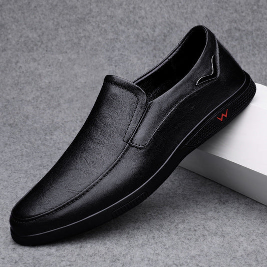 Large-size Mens Leather Shoes Trendy British Style