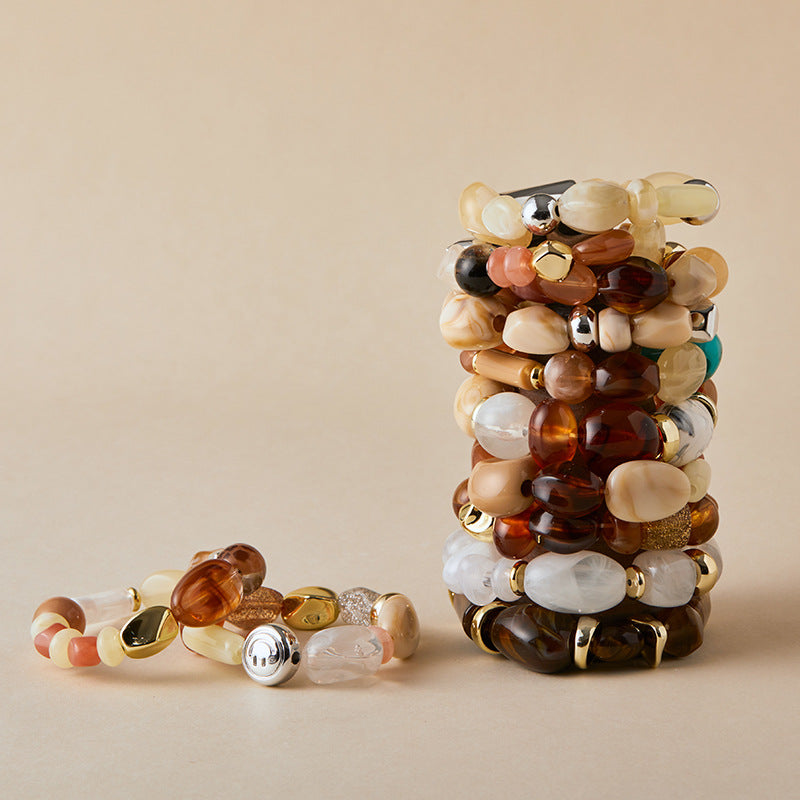 Irregular Acrylic Bead Bracelet Collection
