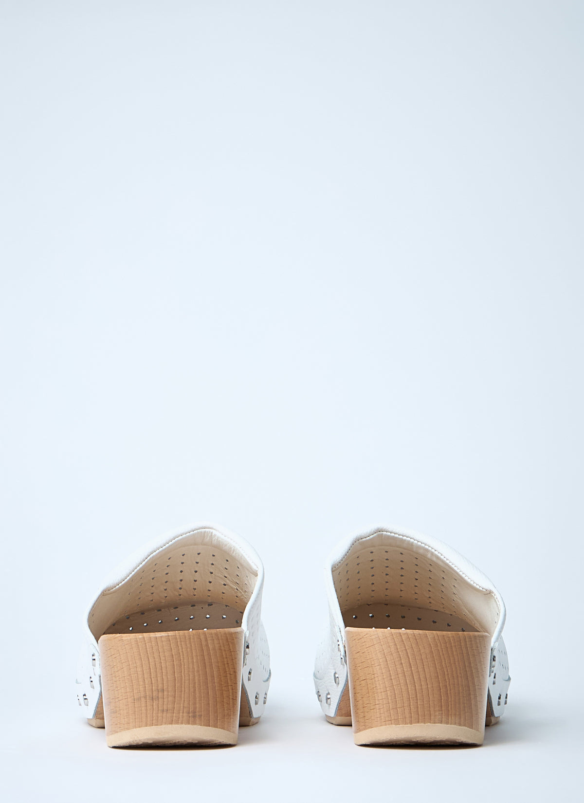 Balenciaga Women Perforated Heeled Clogs