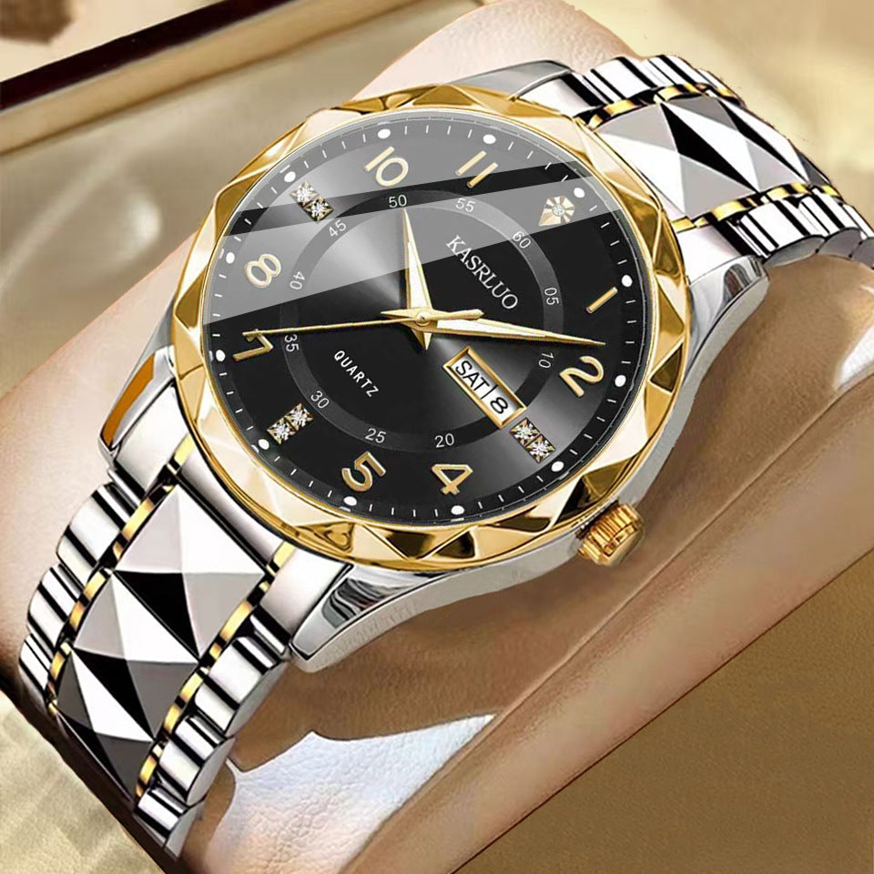 Men's Dual Calendar Fashion Waterproof Luminous Quartz Watch