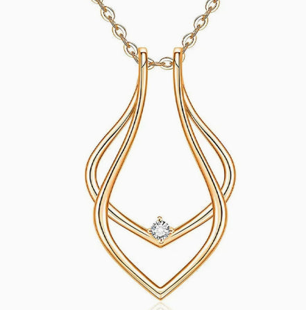Simple Geometric-shaped Necklace Ring Holder Pendant Necklace