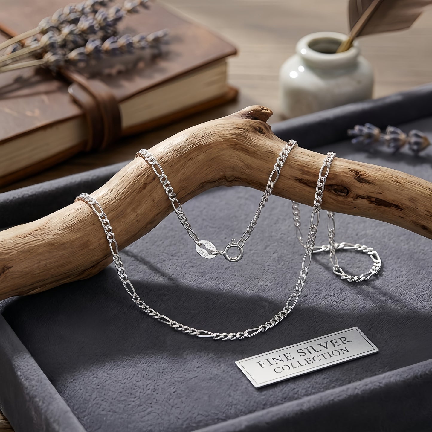 925 Sterling Silver Italian Sterling  Figaro Chain Necklace - Classic Design & Durable Craftsmanship