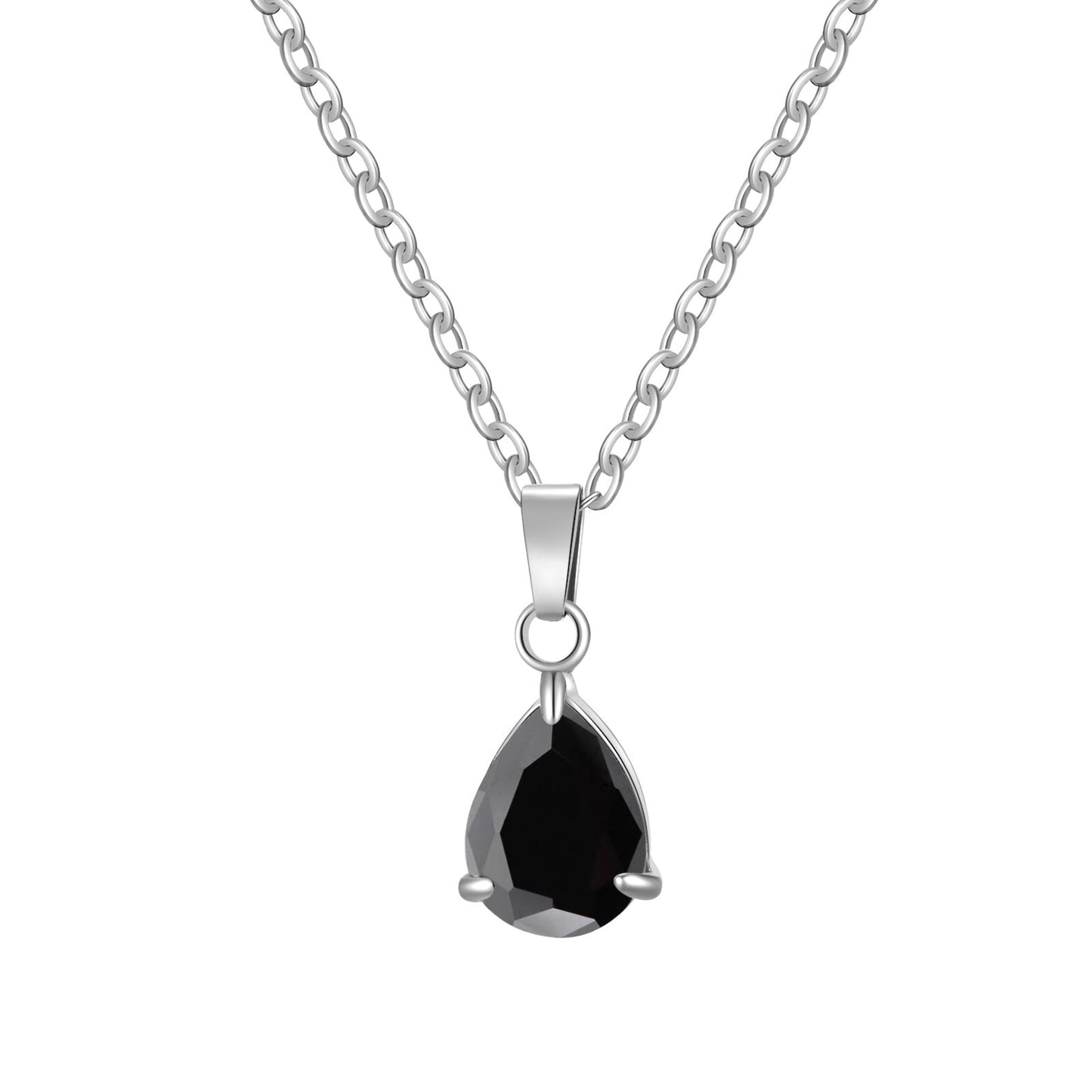 3A Water Drop Zircon Small Pendant Solitaire Pear-Shaped Zircon Womens Clavicle Chain