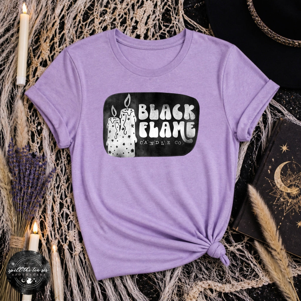 Black Flame Candle Co. Tee | Spooky Halloween Candle Graphic T-Shirt