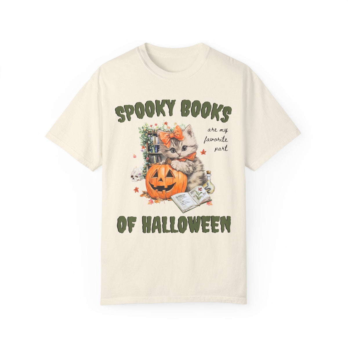 Bookish Halloween Tee Shirt for Cat Lover