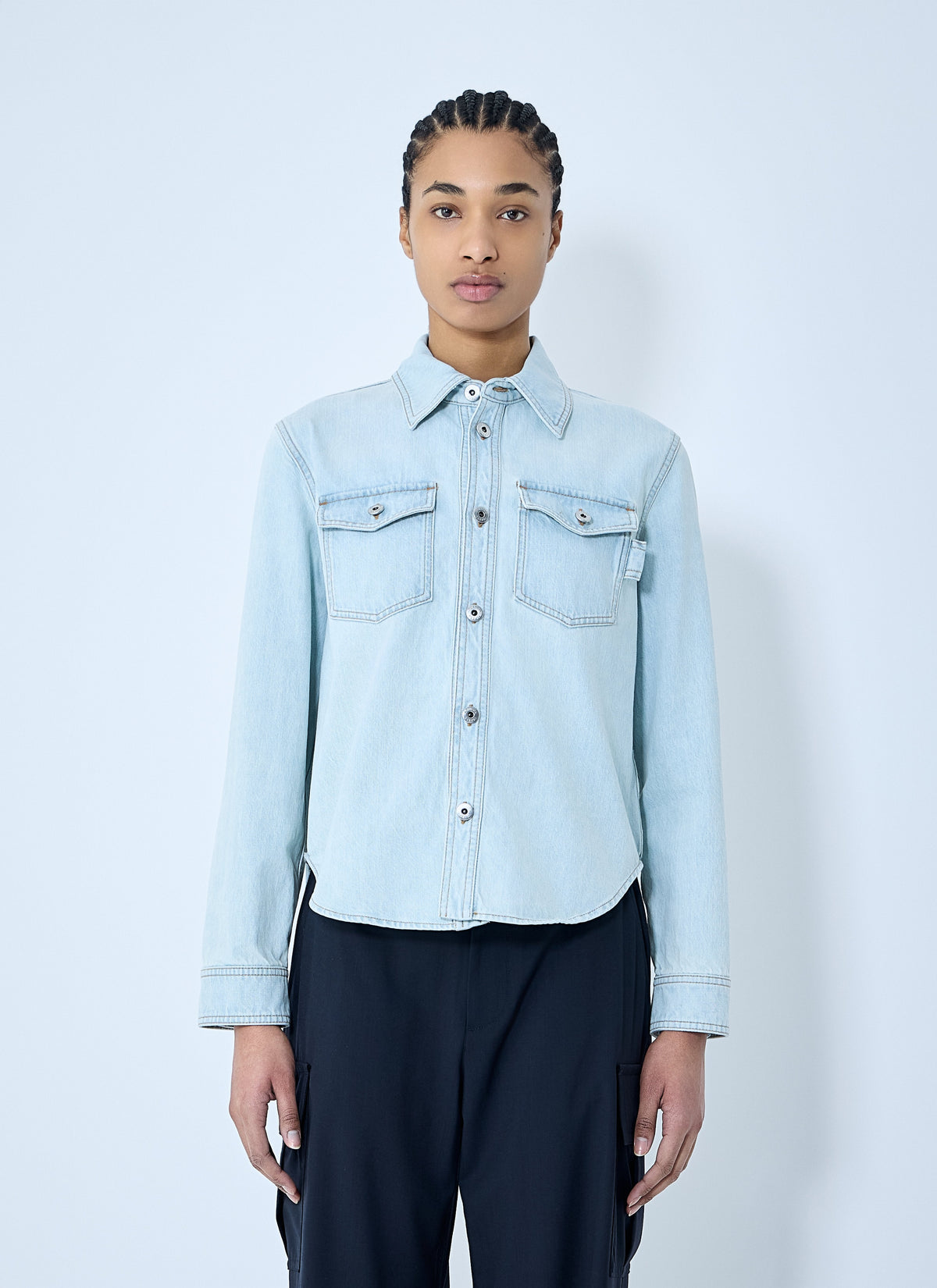 Bottega Veneta Women Extra Bleach Denim Shirt
