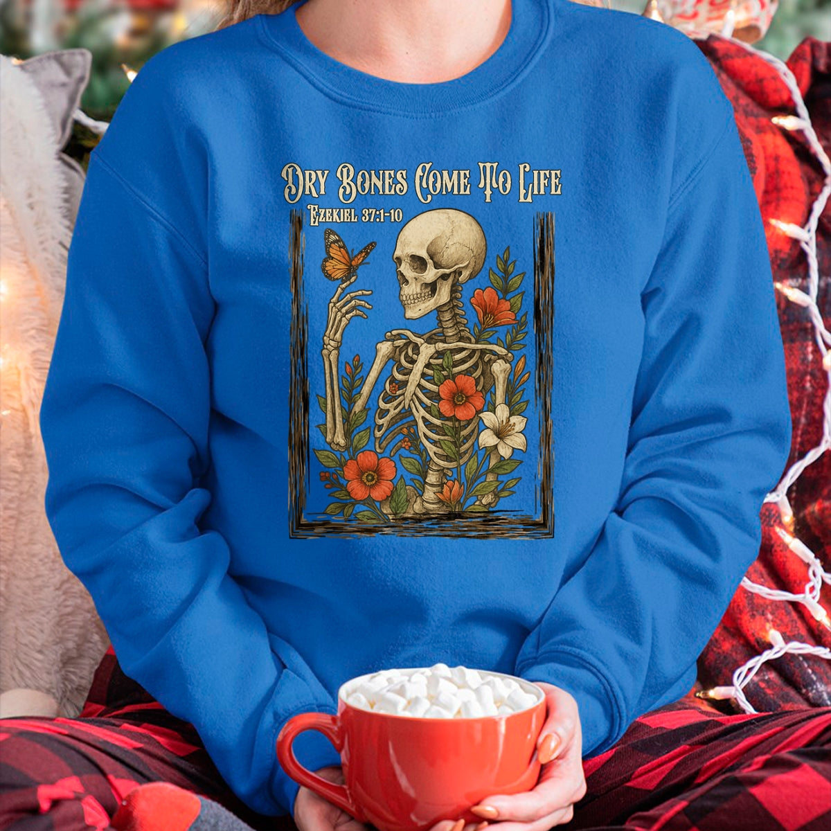 Christian Faith Dry Bones Come to Life Skeleton Floral T-Shirt - Halloween Unisex T-Shirt/Hoodie - NGHL00 (Copy)