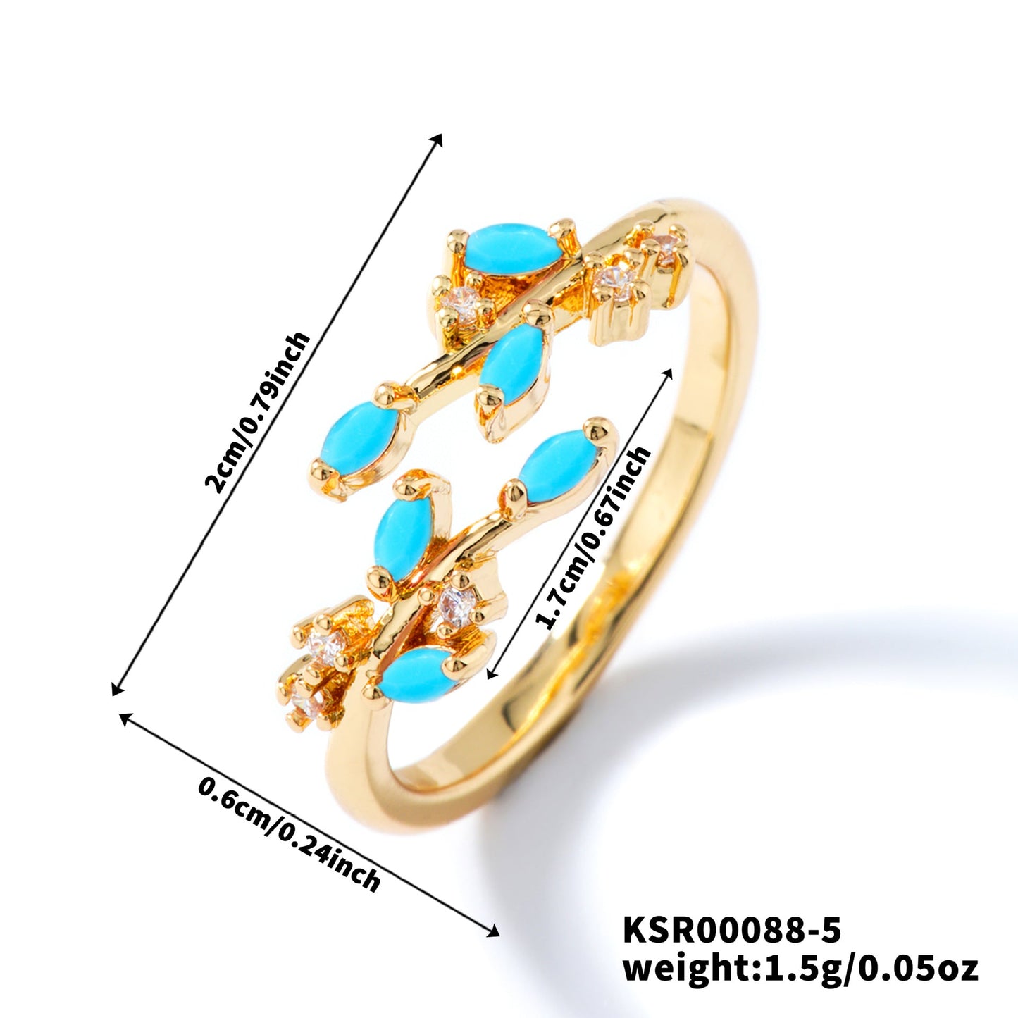 Womens Personality Leaf Ring