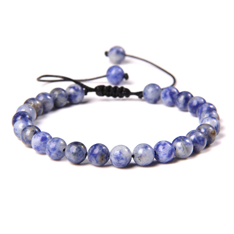6mm Natural Stone Beads Womens Bracelet Yoga Energy Sports