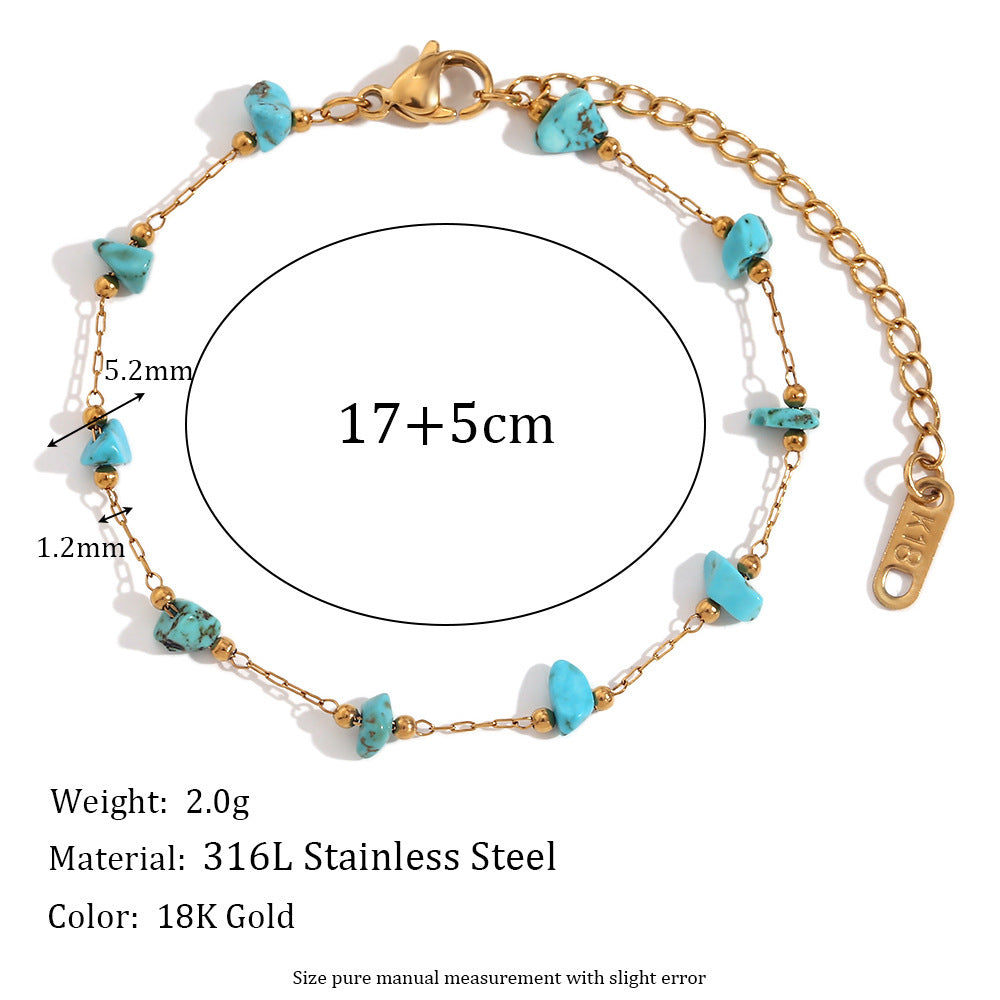 Fashionable Natural Pebble Handmade Bracelet