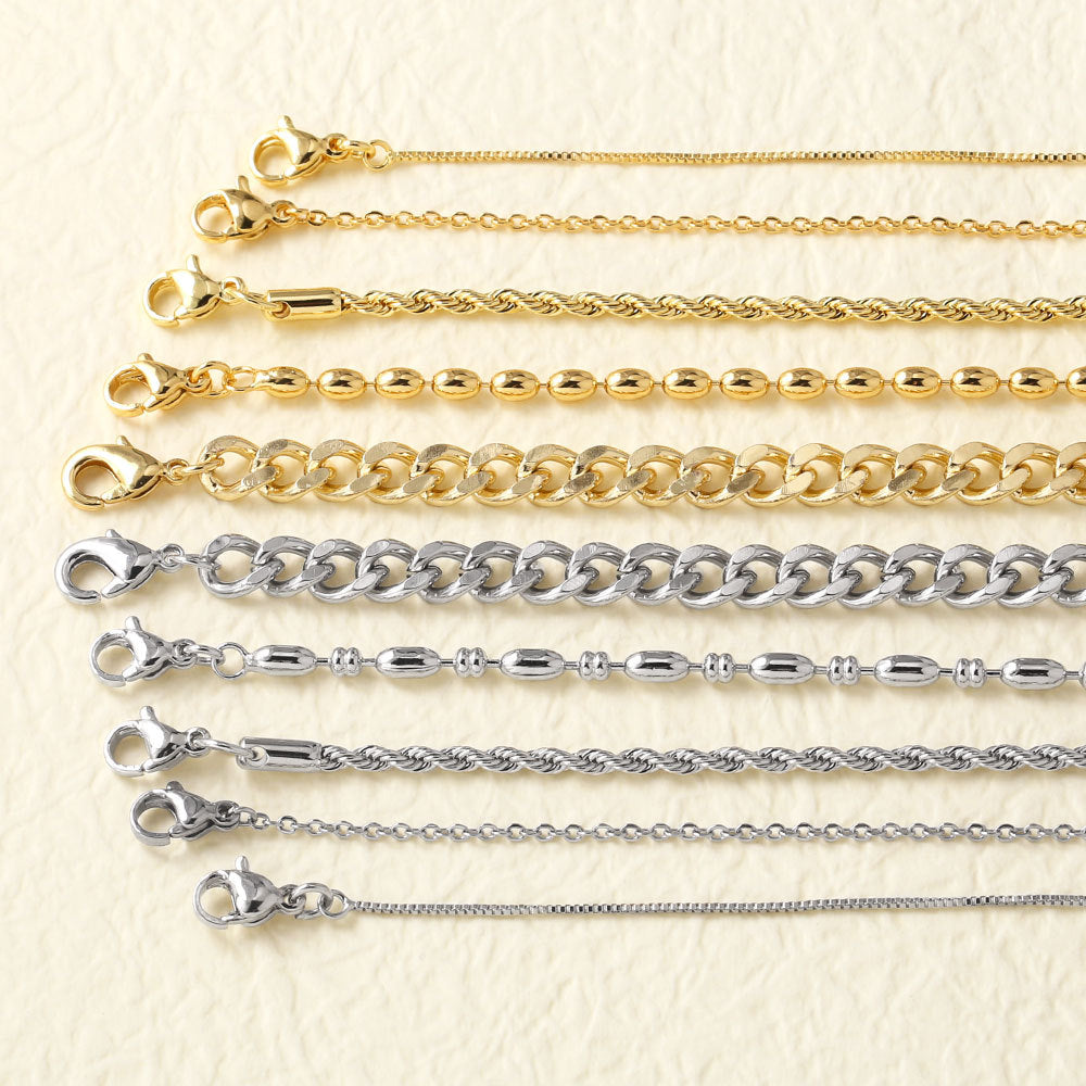 Copper-plated 18k Gold DIY Hip-hop All-match Chain Necklace