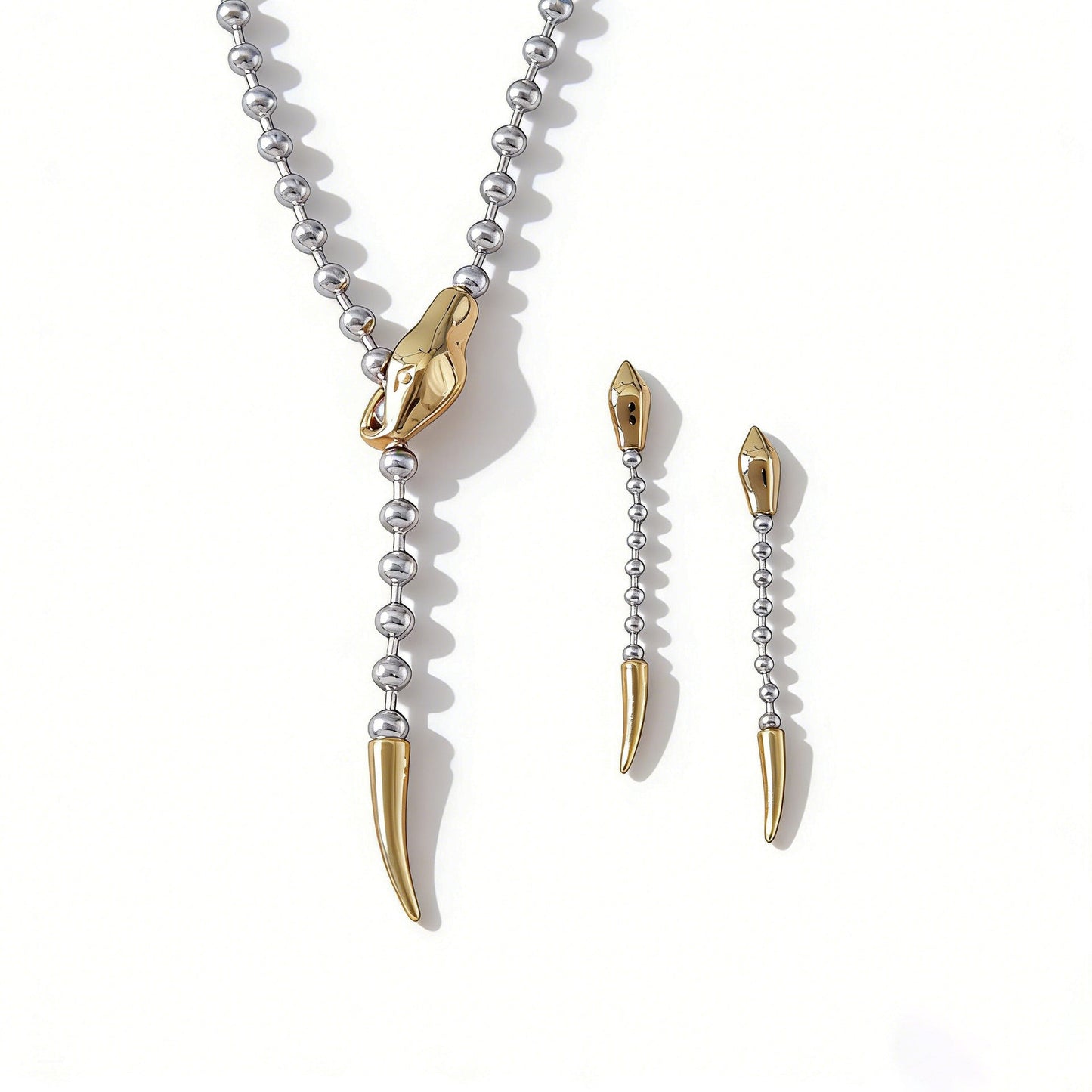Snake Y Necklace and Earring Set