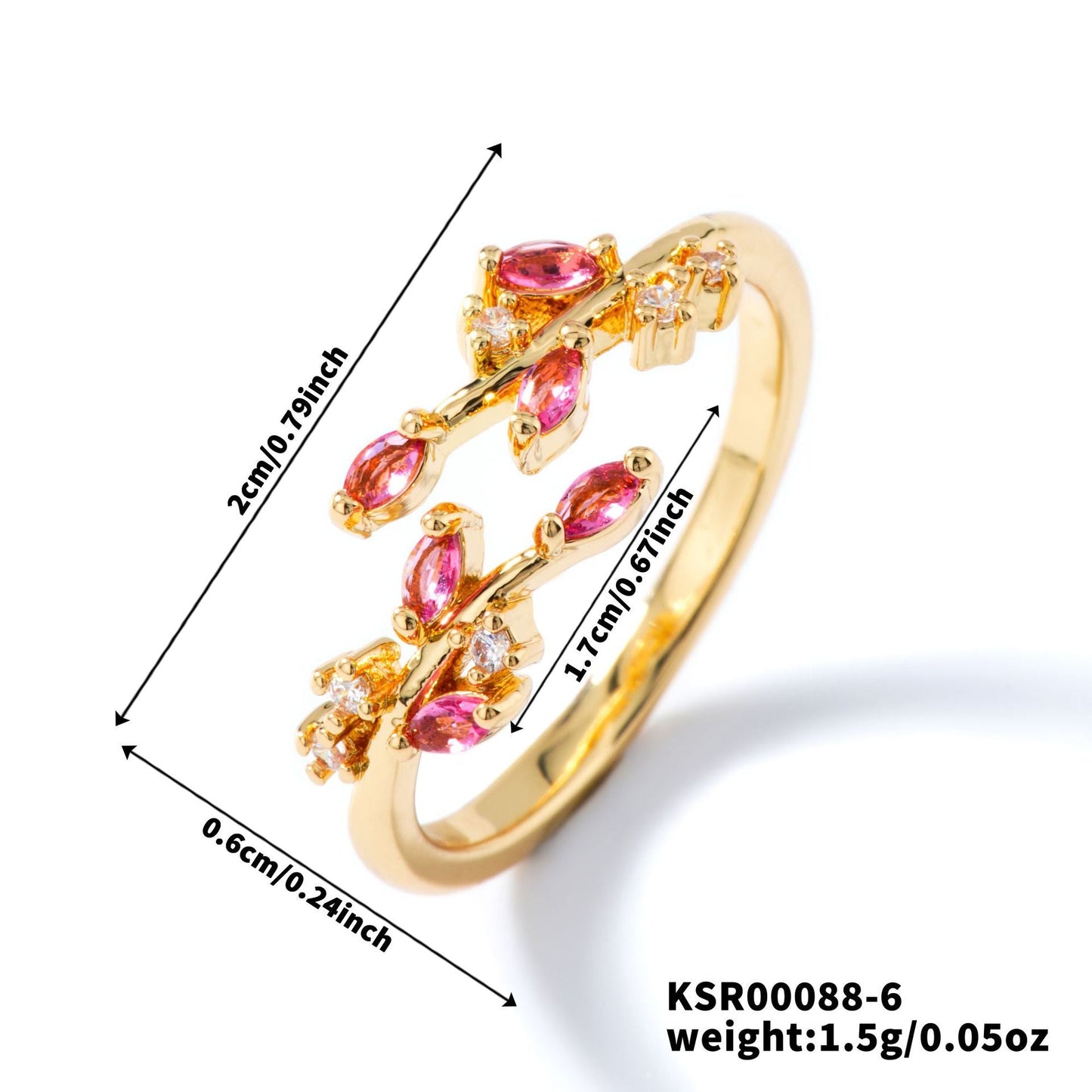 Womens Personality Leaf Ring
