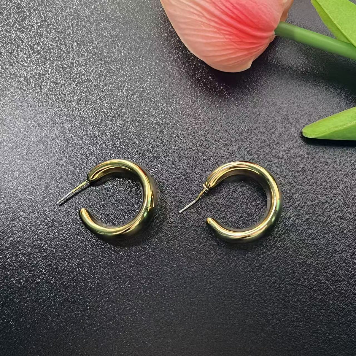 Ins Viral Luxury Earrings, High-End Beach Vacation Style, Geometric Bold Studs & Hoops For Women