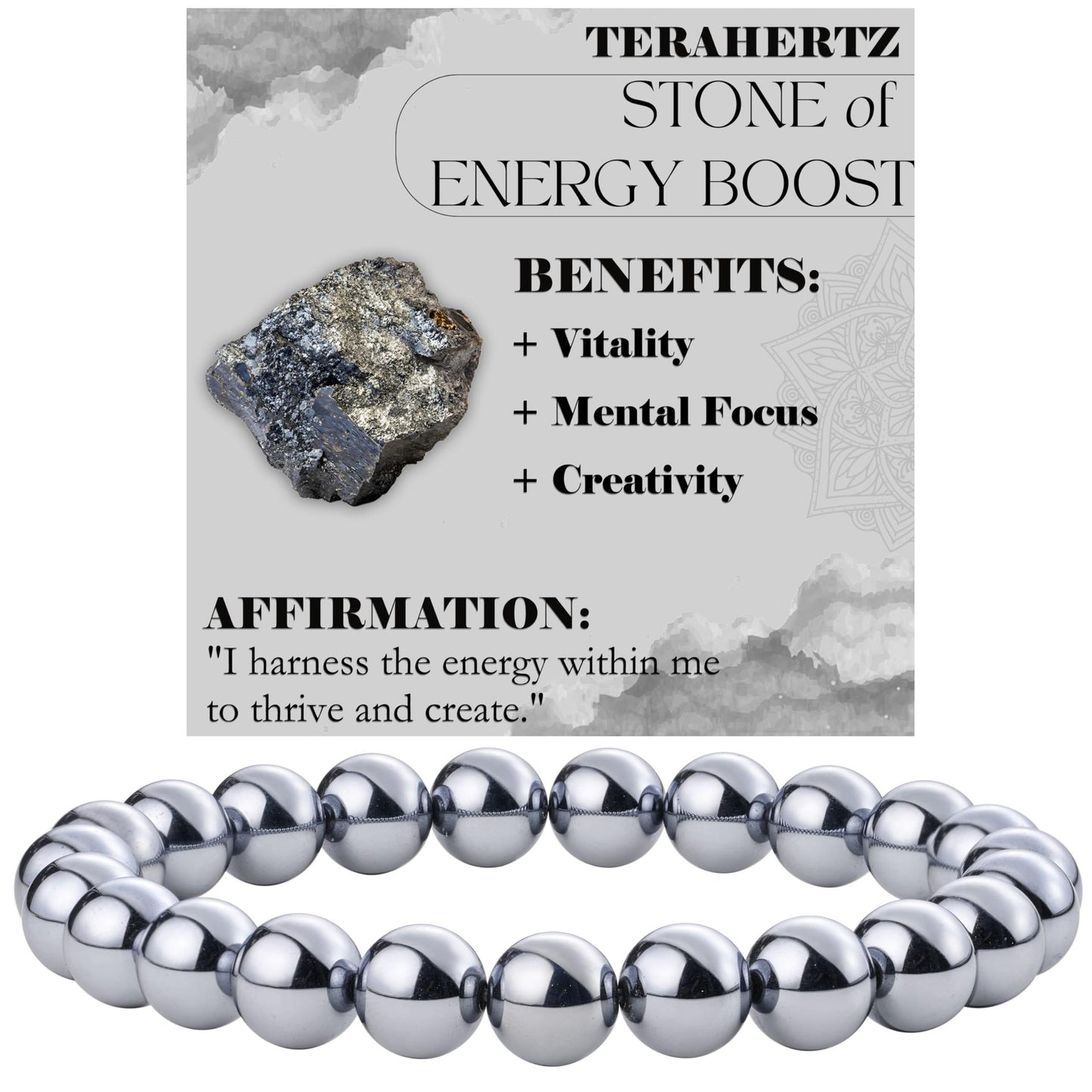 8mm Natural Stone Bead Bracelet White Turquoise