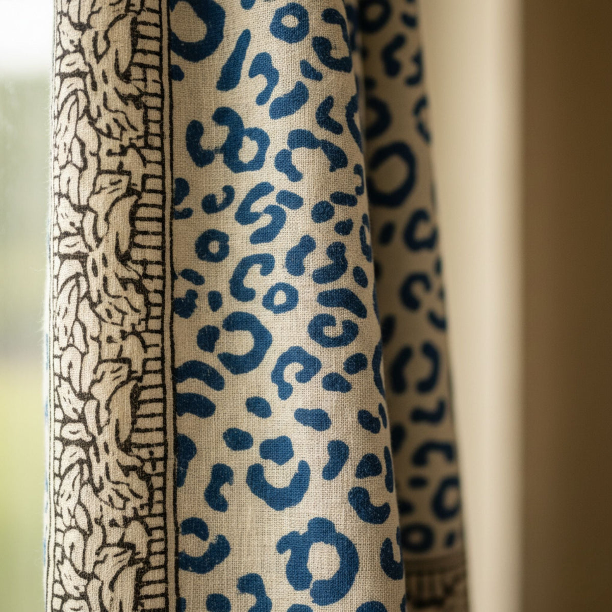 Wild Indigo Bloom – Hand Block Print Cotton Scarf, Oversized Boho Wrap & Lightweight Sarong
