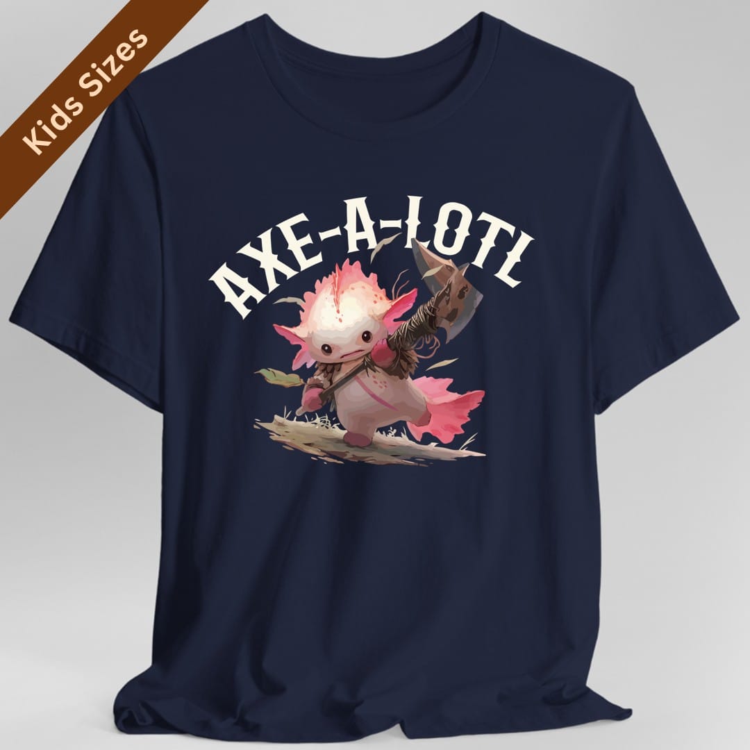 Axe-A-Lotl Funny Axolotl D&D Kids T-Shirt