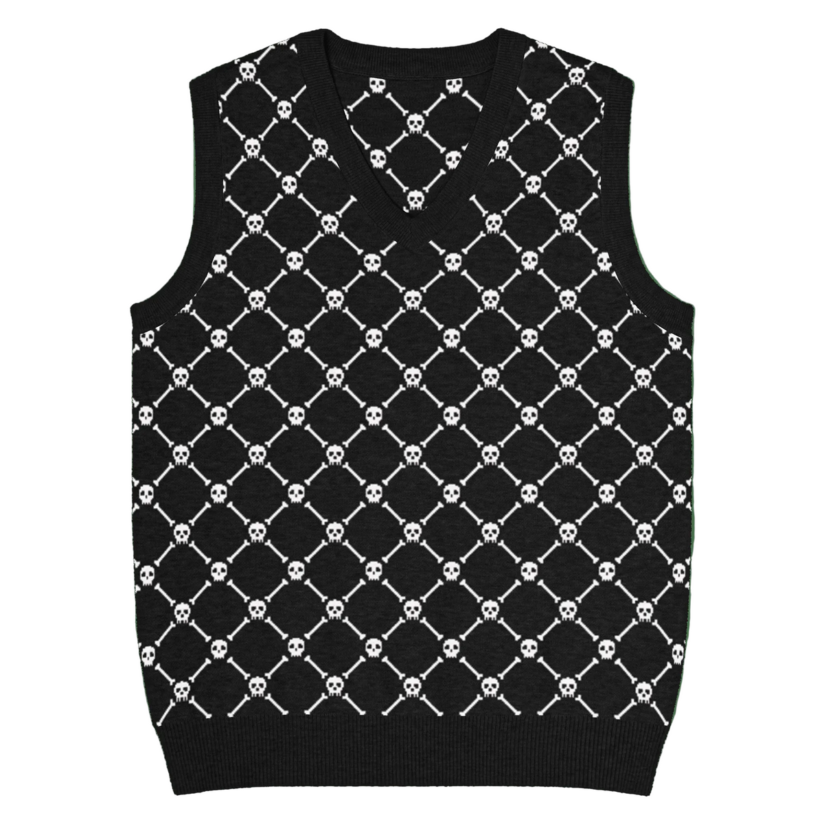 Crossbones Knit V-Neck Vest
