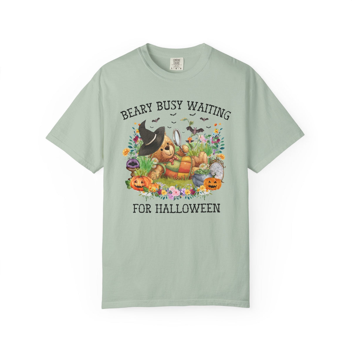 Cute Bear Halloween Tee Shirt with Flowers
