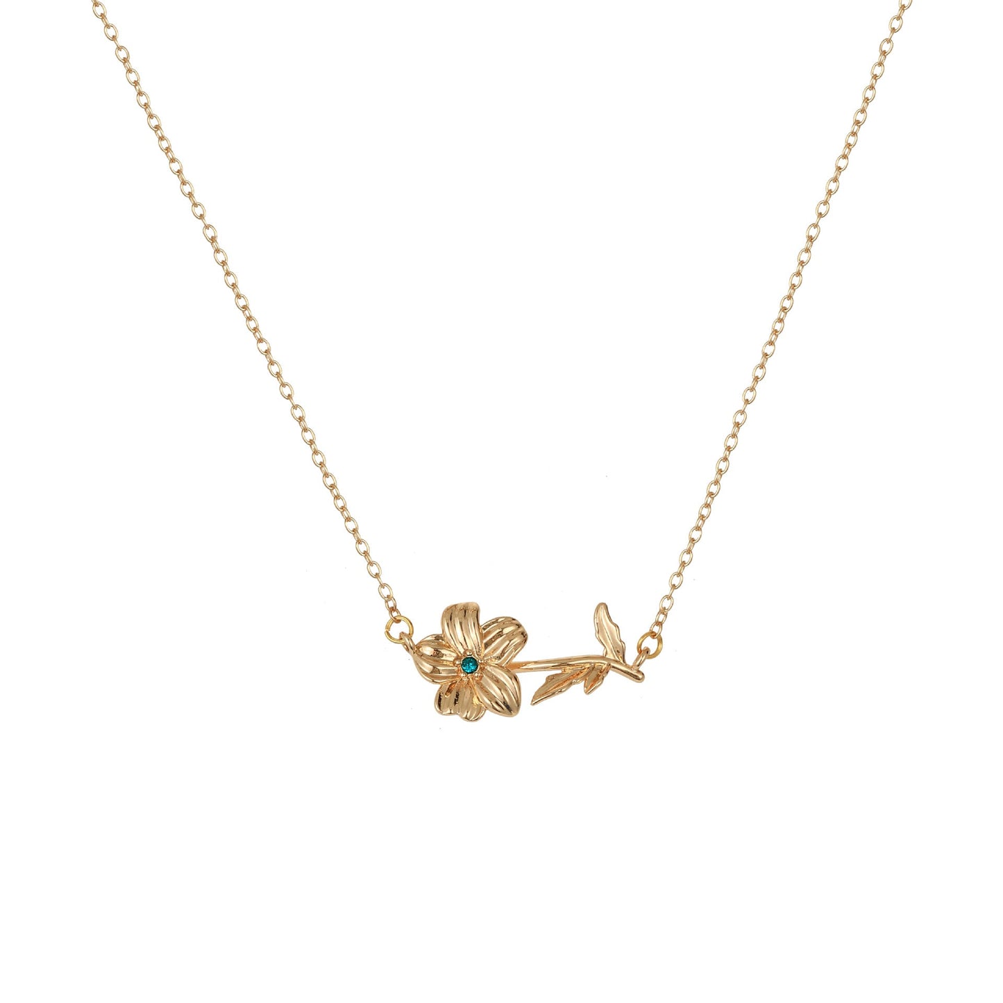 Three-dimensional Decoration Flower Pendant Necklace Gold-plated Sweater Chain