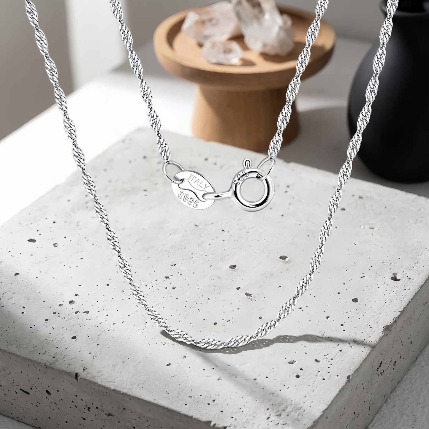 925 Sterling Silver Italian Craftsmanship Sterling  Rope Chain Necklace - Classic Elegance Meets Timeless Design