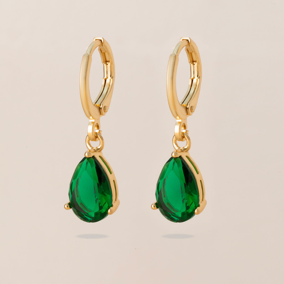 Retro Copper Inlaid Colorful Zircon Earrings Versatile For Women