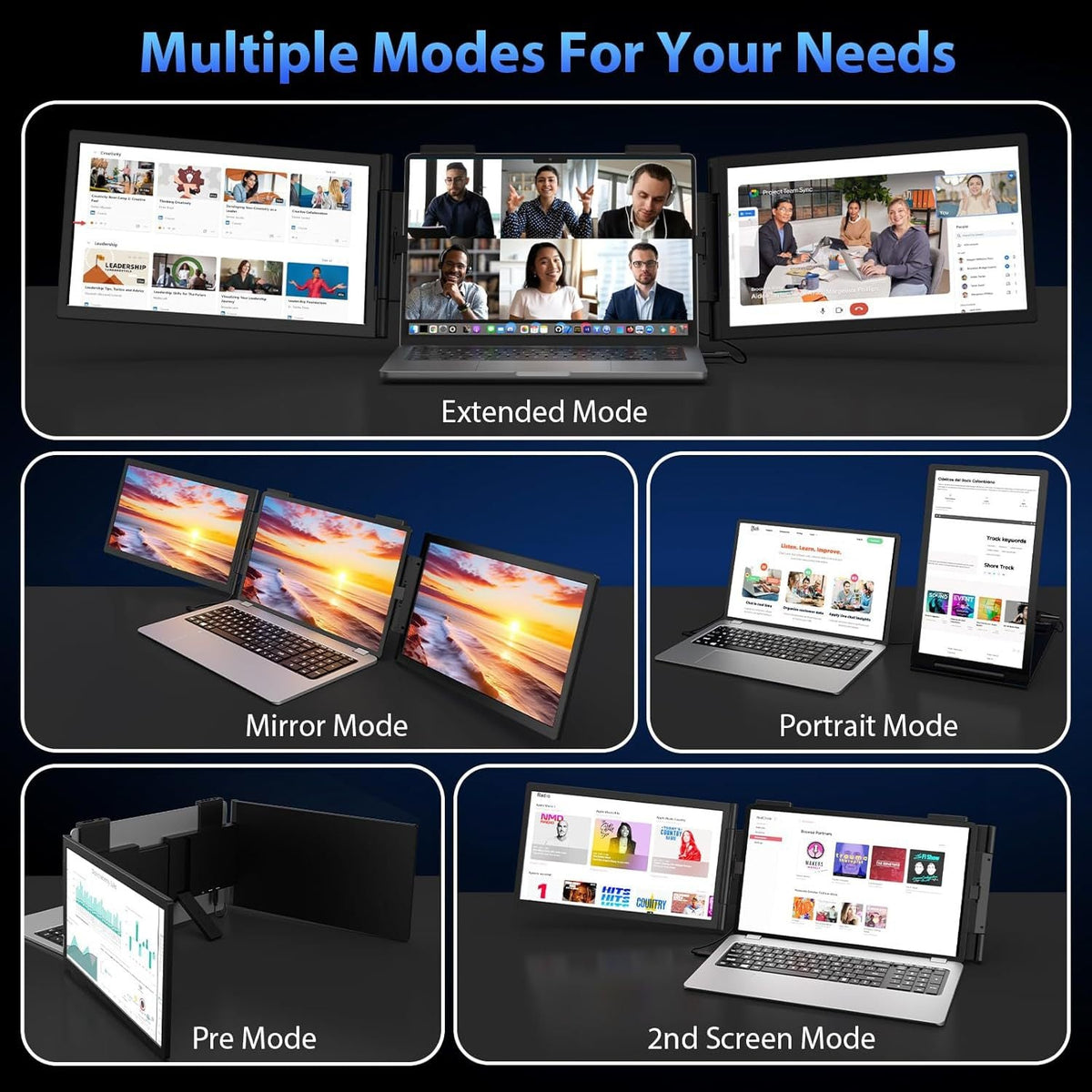 14-inch Dual-Screen Portable Monitor Laptop Expansion Screen